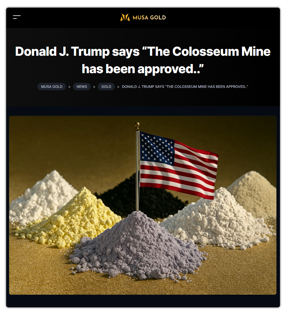 The Colosseum Mine has been approved